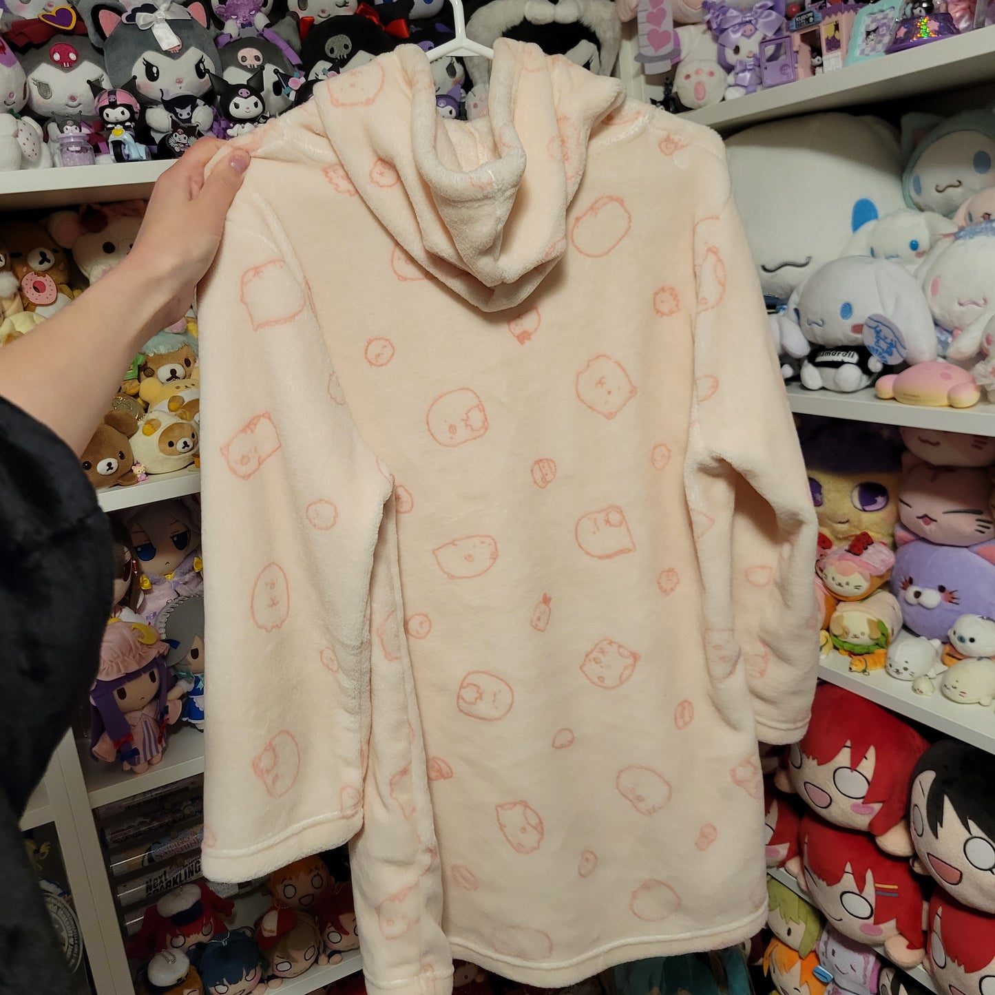 Pink Sumikkogurashi Hoodie Plush Blanket (Size Small/Kids)