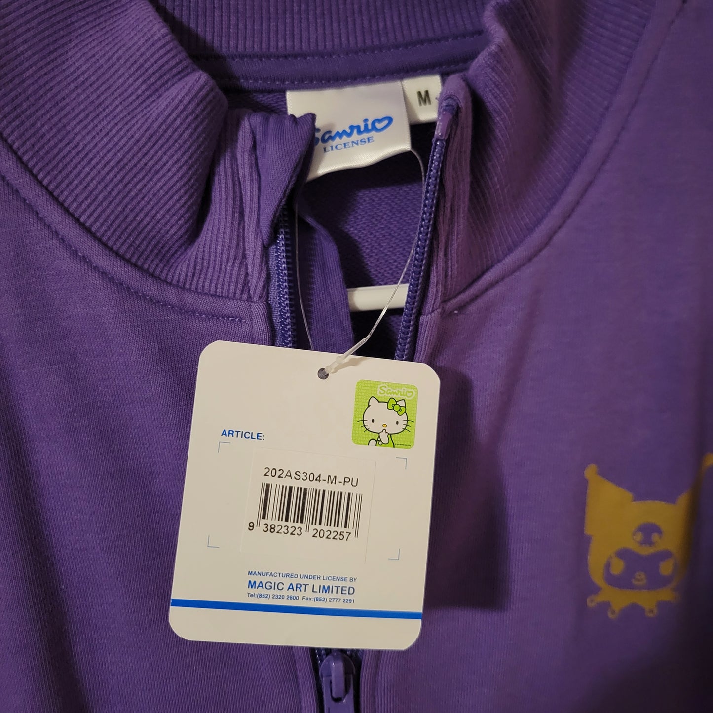 Purple Kuromi Zip Up Track Jacket Sweater