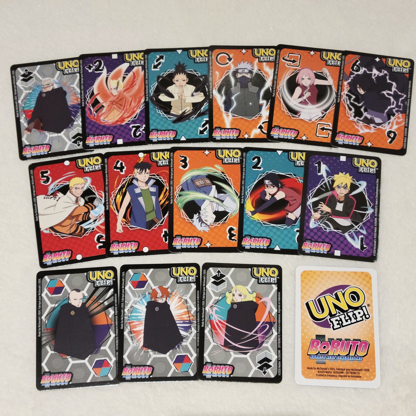 Mcdonald's Canada Anime Uno Cards Happy Meal Toy - Spy X Family, My Hero Academia, Naruto, Boruto