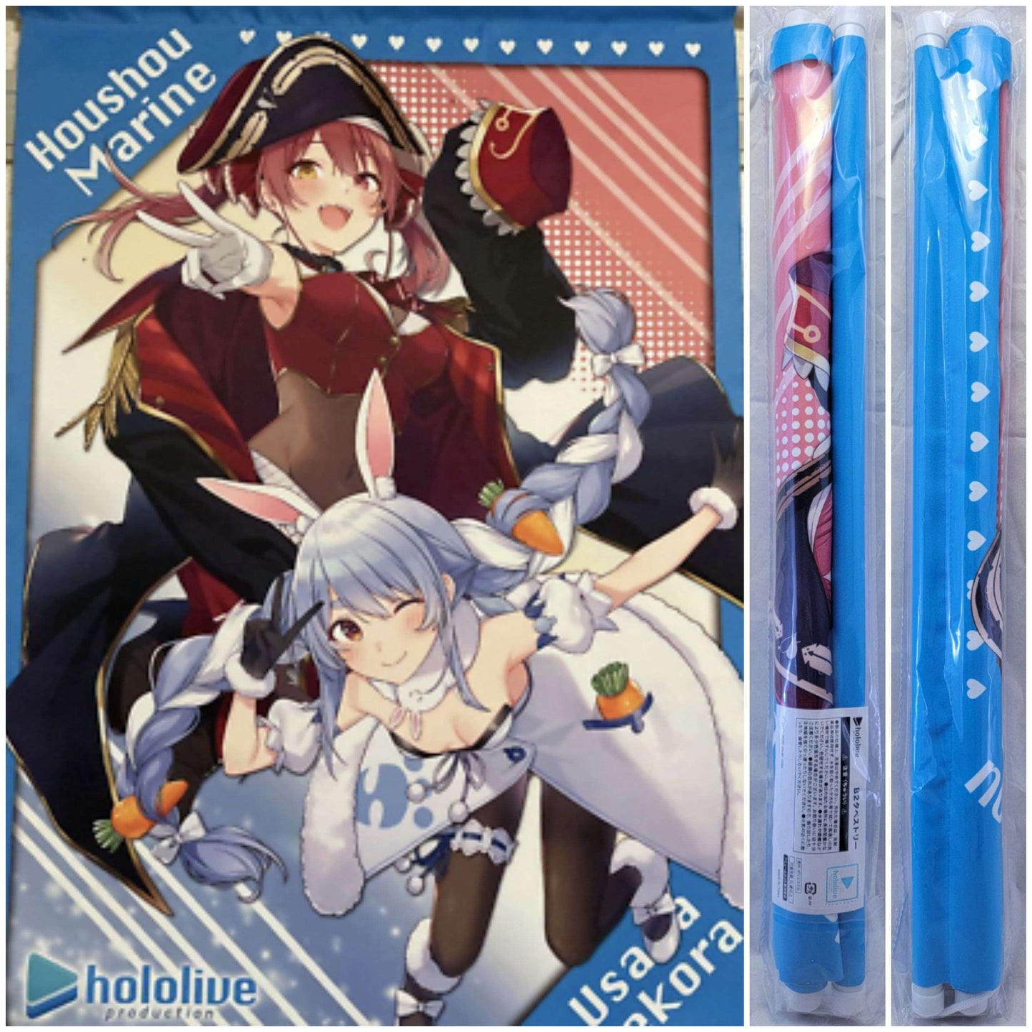 Hololive Usada Pekora Houshou Marine Molly Online Collab Wall Scroll Tapestry