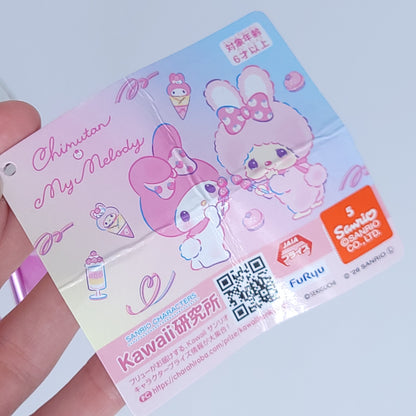 Sanrio Chimutan x My Melody Strawberry Ribbon Mascot Keychain Plush