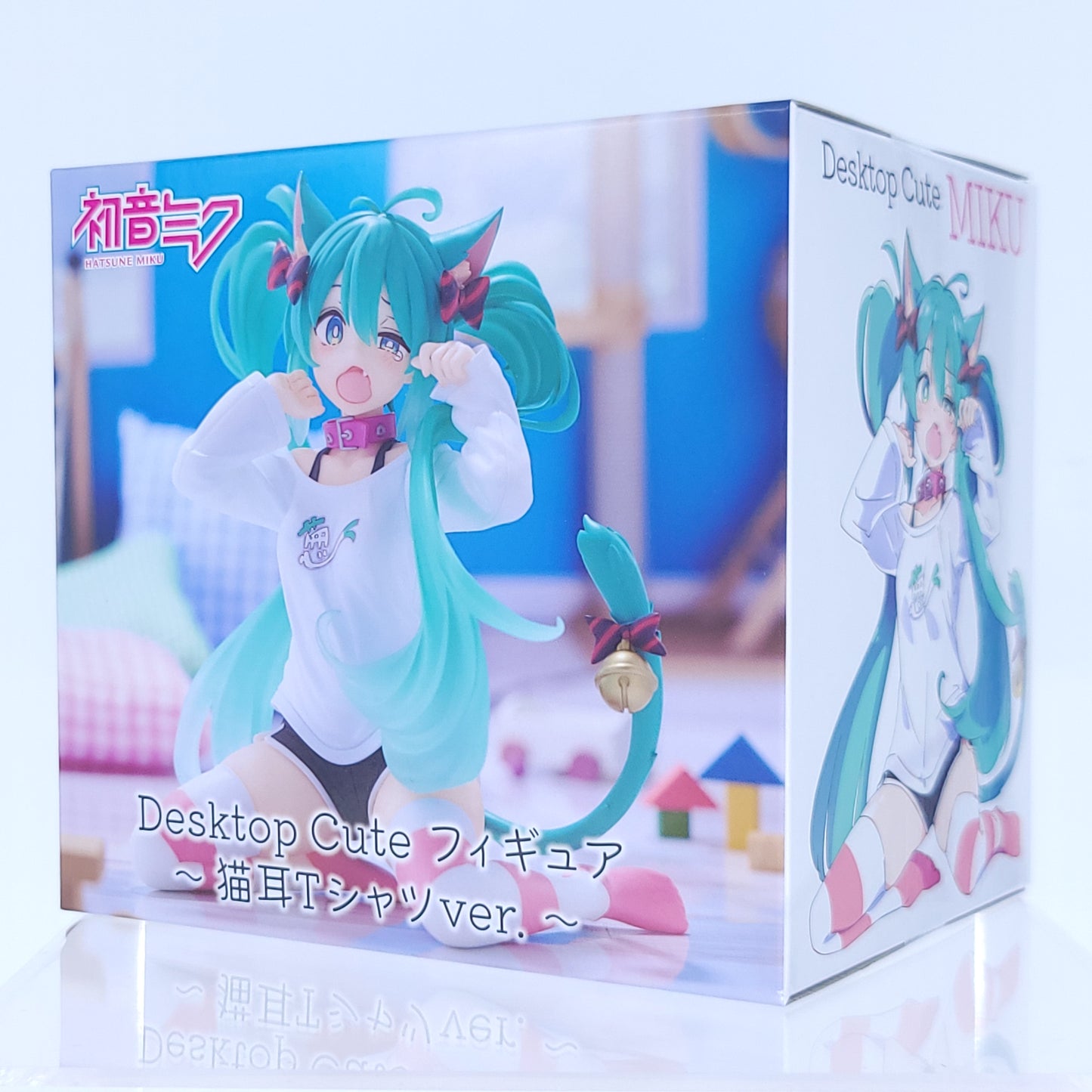 Hatsune Miku Desktop Cute Figure Cat Ears Nekomimi & T-Shirt Ver AUTHENTIC