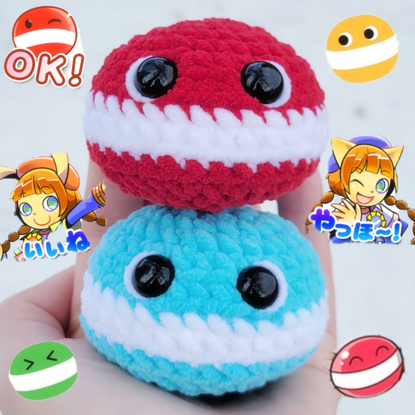 Custom Pop'n Music Pop-kun Handmade Crochet Plush