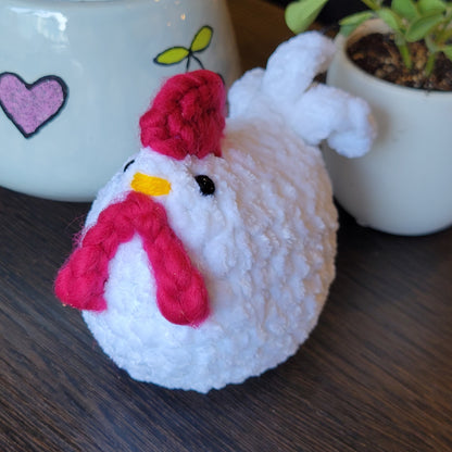 Handmade Crochet Chicken Rooster Plush Stuffed Animal