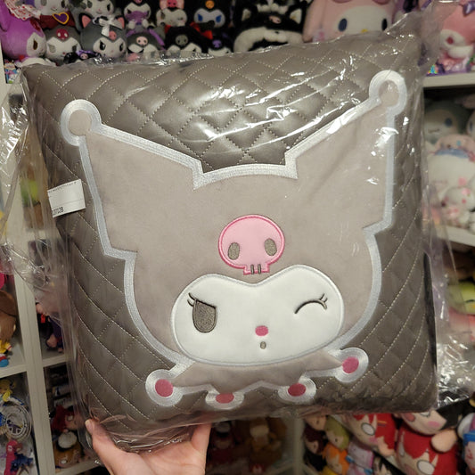 Kuromi Square Quilt Cushion (Gray) Sanrio