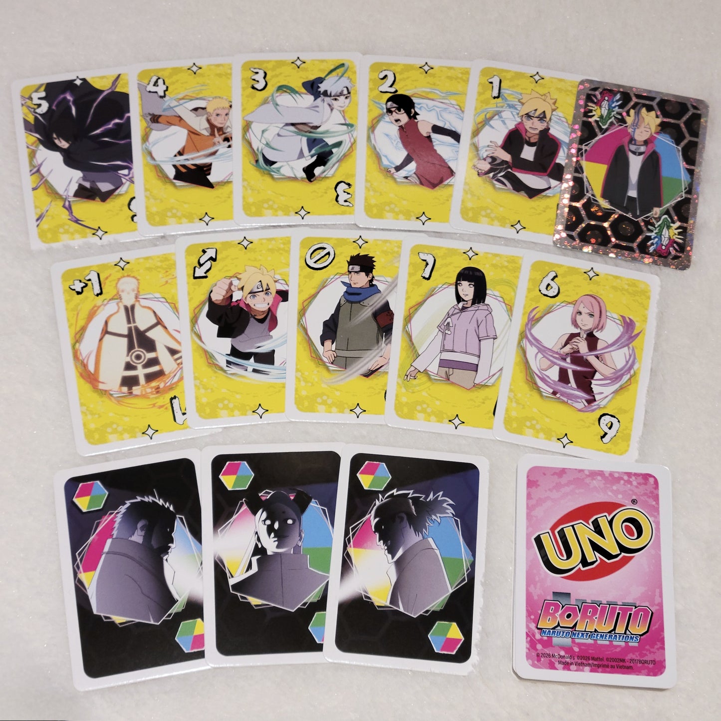 Mcdonald's Canada Anime Uno Cards Happy Meal Toy - Spy X Family, My Hero Academia, Naruto, Boruto