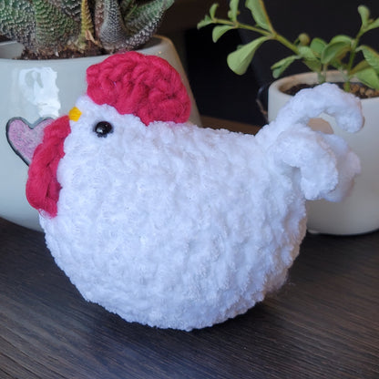 Handmade Crochet Chicken Rooster Plush Stuffed Animal