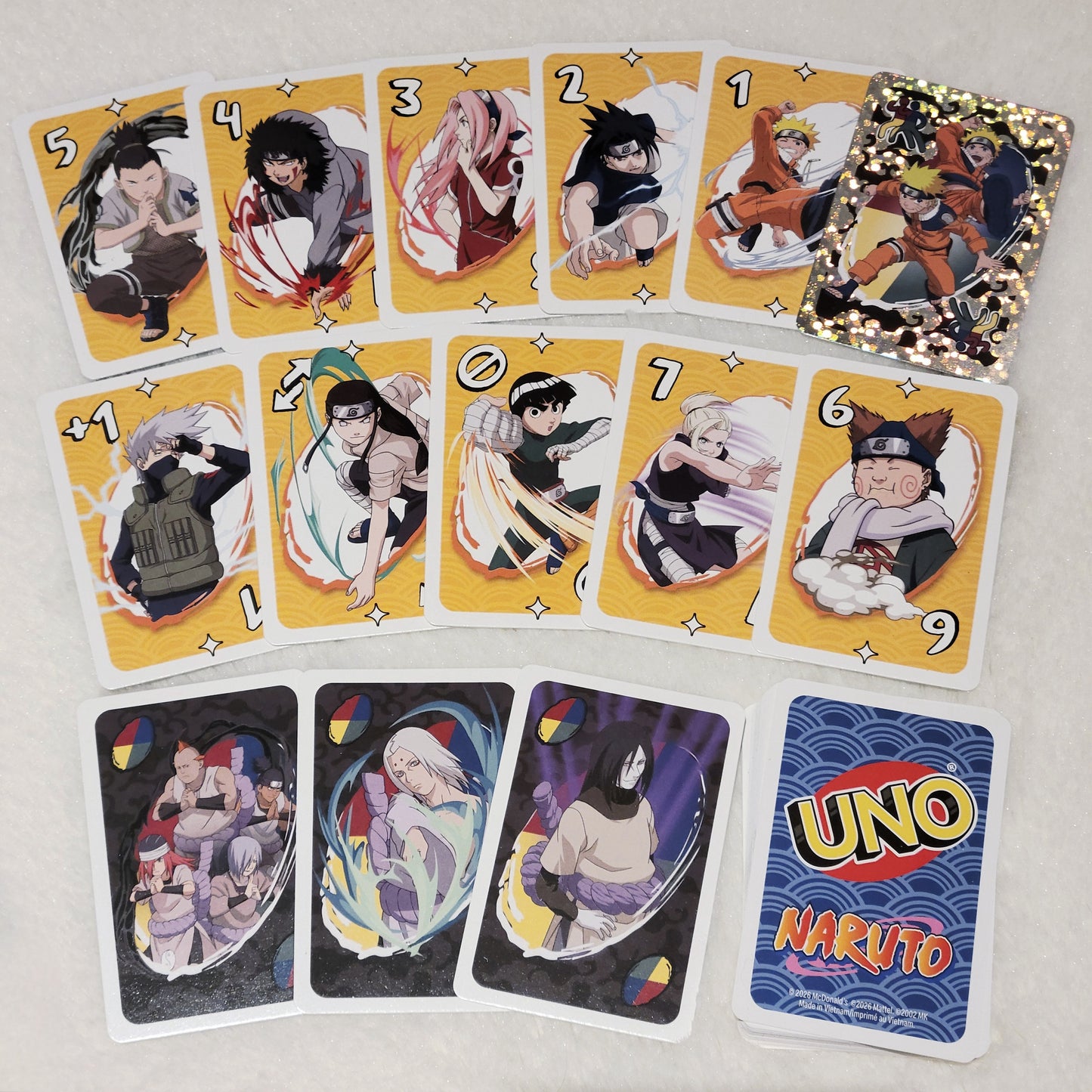Mcdonald's Canada Anime Uno Cards Happy Meal Toy - Spy X Family, My Hero Academia, Naruto, Boruto