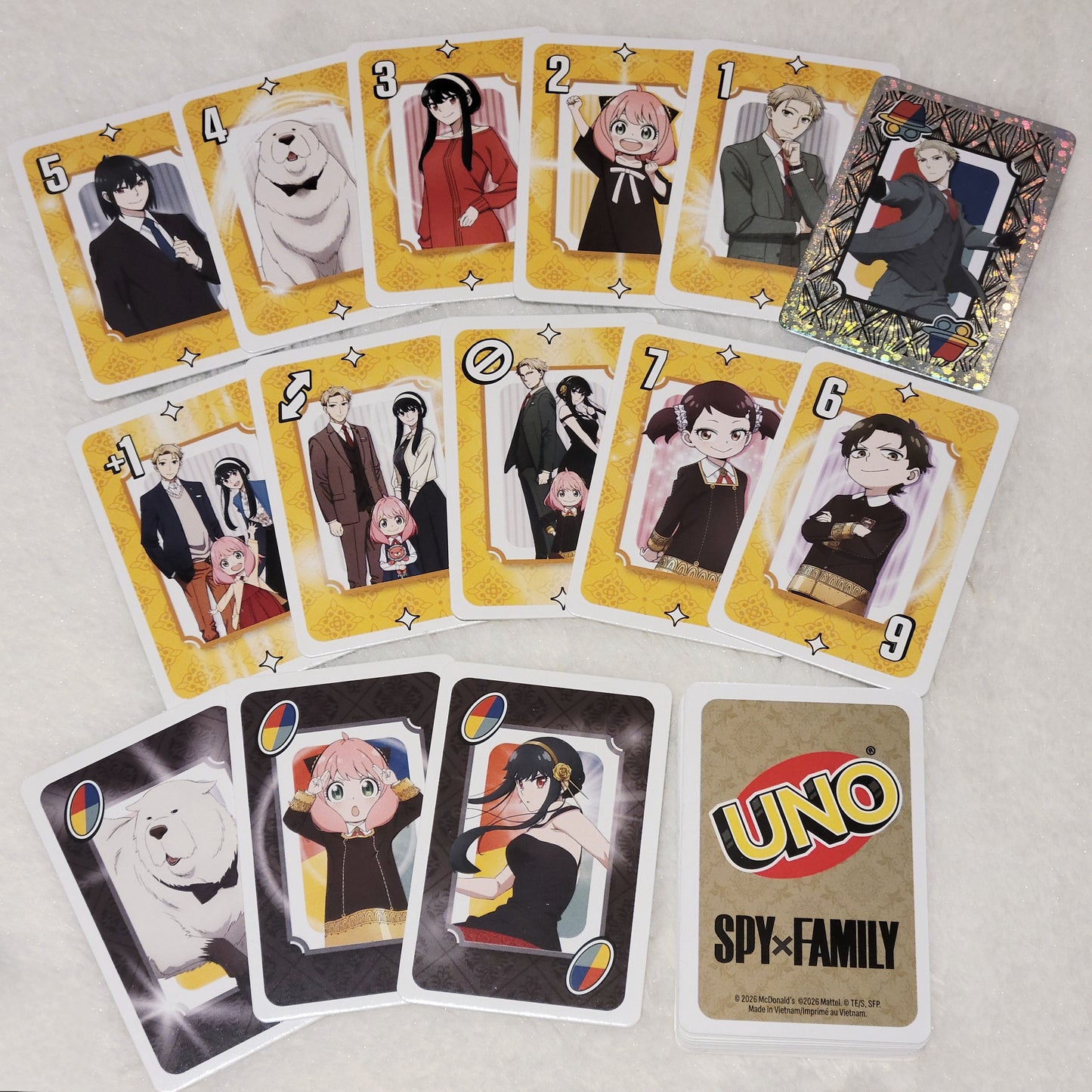 Mcdonald's Canada Anime Uno Cards Happy Meal Toy - Spy X Family, My Hero Academia, Naruto, Boruto