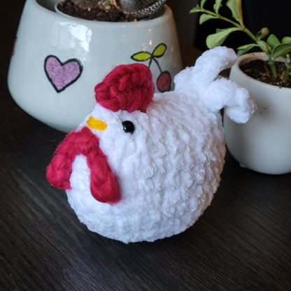 Handmade Crochet Chicken Rooster Plush Stuffed Animal