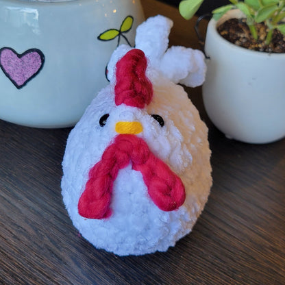 Handmade Crochet Chicken Rooster Plush Stuffed Animal