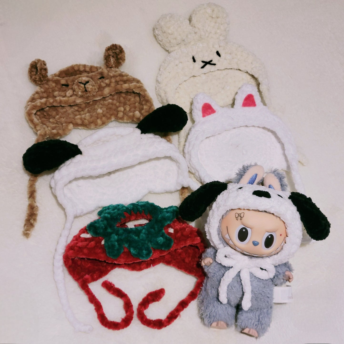 [READY TO SHIP] Handmade Crochet Labubu Hats