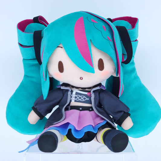 Hatsune Miku Fuwapuchi Medium Sitting Plushie (Punk! ver.)