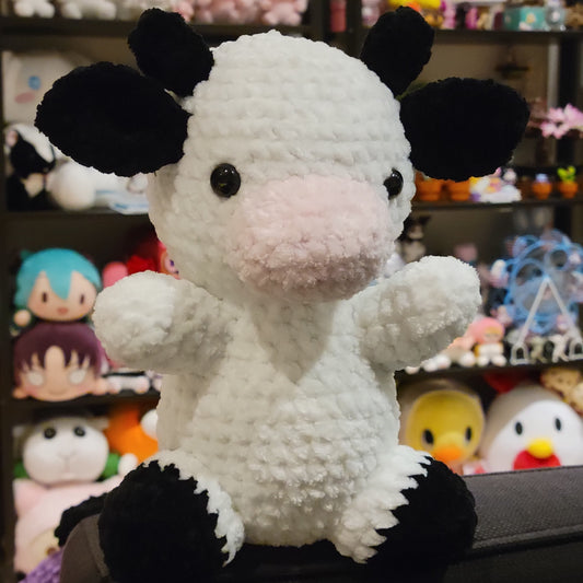 Handmade Crochet Cow Calf Plush Stuffed Animal