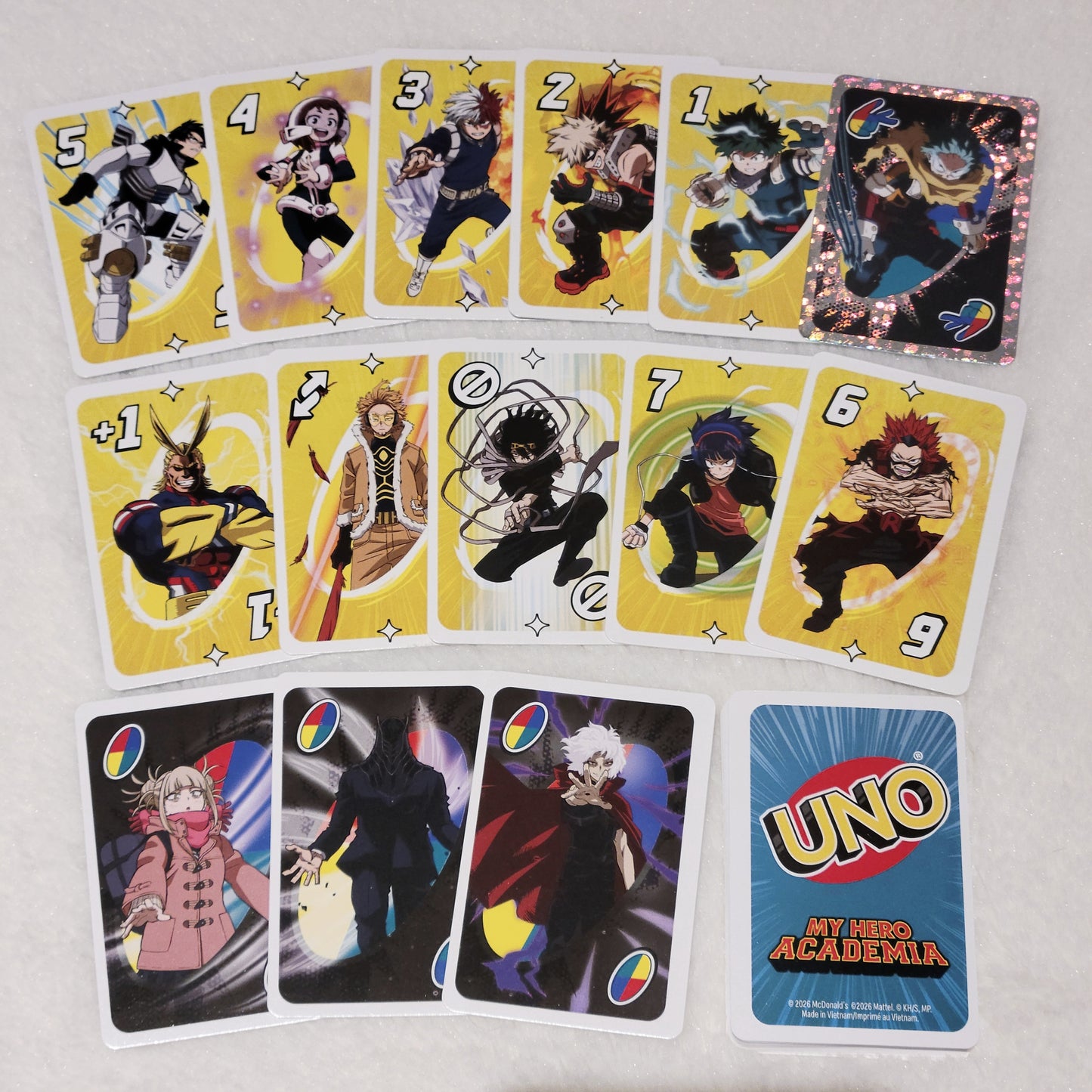 Mcdonald's Canada Anime Uno Cards Happy Meal Toy - Spy X Family, My Hero Academia, Naruto, Boruto